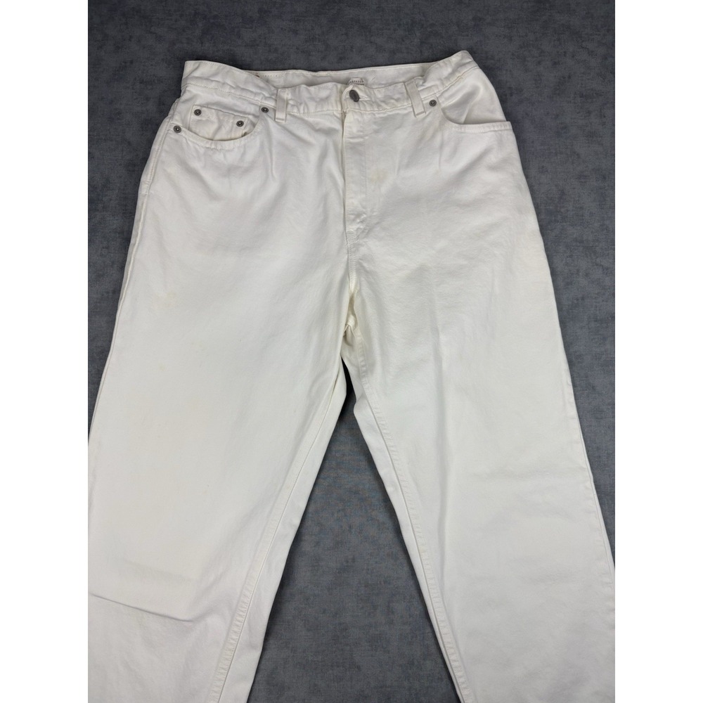 Vintage 90s Levis 551 Womens 16 Long White Jeans USA Relaxed Tapered Distressed - Picture 4 of 16